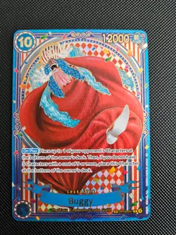 ONE PIECE BUGGY OP09-051 SP GOLD PARALLEL RARE OP14 ENGLISH CARD NM - Image 1