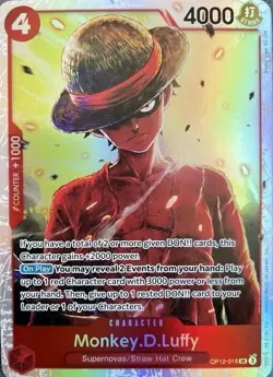 One Piece Card TCG - Monkey.D.Luffy (OP12-015) (V.1) SR NEAR MINT English - Image 1