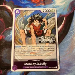 One Piece Card Game OP03 070 Monkey D Luffy Judge Promo Near Mint - Image 1