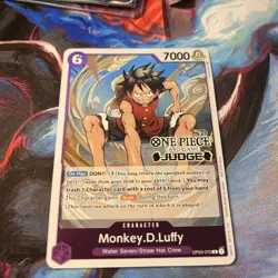 One Piece Card Game OP03 070 Monkey D Luffy Judge Promo Near Mint - Image 2