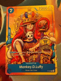 One Piece TCG MONKEY D LUFFY P-043 2ND ANNIVERSARY PROMO ENG - Image 1