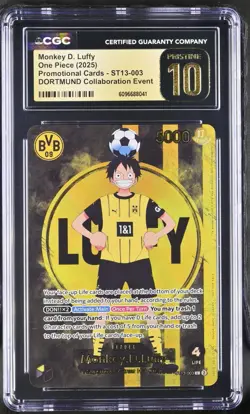 One Piece Monkey D. Luffy Promo ST13-003 TCG x Dortmund Event CGC PRISTINE 10 - Image 1
