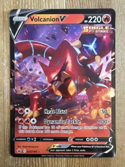 Volcanion V - 025/198 - Pokemon Chilling Reign Sword & Shield Ultra Rare Card NM - Image 1