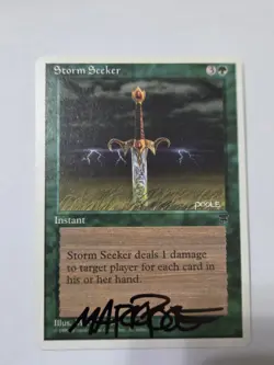 Storm Seeker Magic The Gathering Card Signed By Mark Poole Old School Mtg - Image 1