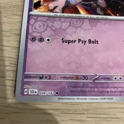 Pokemon Card Mewtwo 059/142 Sv07: Stellar Crown Reverse Holo Pack Fresh MINT - Image 2