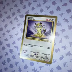 Meowth Gold Bordered Promo 56/64 Rare Pokemon Card - Fruit Rollup - HP - Image 3