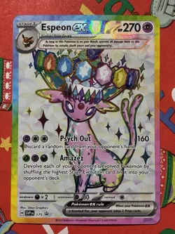 Umbreon ex Espeon ex Prismatic Evolutions Promo Cards Holo + Collectable Figures - Image 1