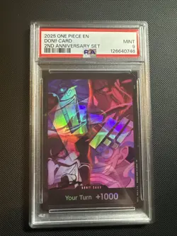 2025 ONE PIECE ENGLISH VERSION 2ND ANNIVERSARY SET DON!! CARD PSA 9 - Image 1