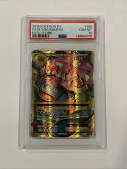 Pokemon TCG M Venusaur EX Full Art Ultra Rare Card 100/108 Evolutions PSA 10 - Image 1