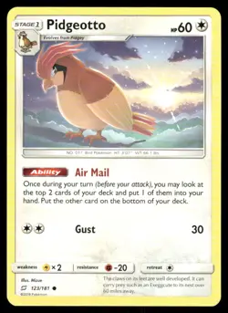 Pokemon Cards Pidgeotto 123/181 Team Up Sun & Moon Common NM - Image 1