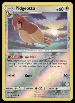 Pokemon Cards Pidgeotto 123/181 Reverse Holo Team Up Sun & Moon NM - Image 1