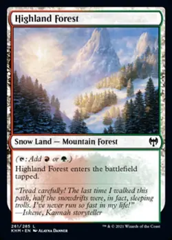 Highland Forest NM Kaldheim MTG Magic The Gathering Land English Card - Image 1