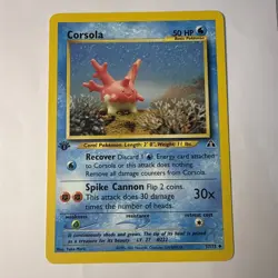 Corsola 37/75 Neo Discovery 1st Edition Pokemon Card Uncommon 2001 WotC Vintage - Image 1