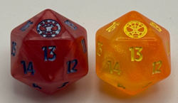MTG Marvel Spiderman Red + Orange Oversized D20 Die Dice Life Counter D&D - Image 1