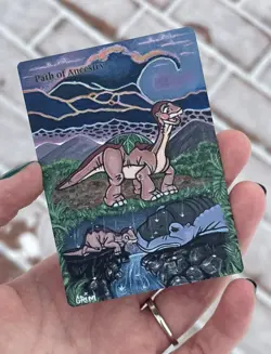 MTG Path of Ancestry Hand-Painted Alter by Grim Alters - The Land Before Time - Image 1