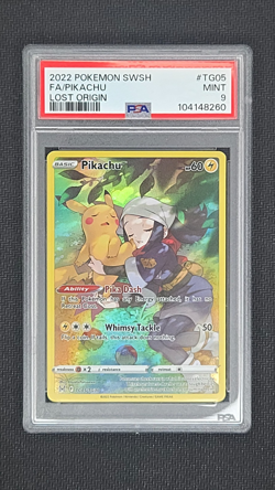 2022 POKEMON SWORD & SHIELD LOST ORIGIN #TG05 FULL ART/PIKACHU PSA 9 - Image 1