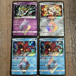 2018 Pokemon Sun & Moon Prism Star Lot of 4 Giratina Solgaleo Volcanion LP/MP - Image 1