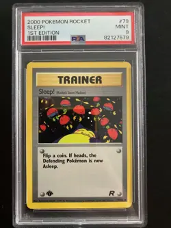 Sleep! 2000 Pokemon Rocket #79 1st Edition PSA 9 Mint - Image 1