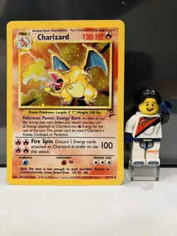 Charizard 4/130 Pokemon TCG Vintage Base Set 2 Holo Rare MP AMAZING front - Image 1