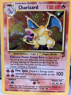 Charizard 4/130 Pokemon TCG Vintage Base Set 2 Holo Rare MP AMAZING front - Image 2