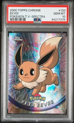 2000 TOPPS CHROME POKEMON T.V. SPECTRA #133 EEVEE PSA 10 - Image 1