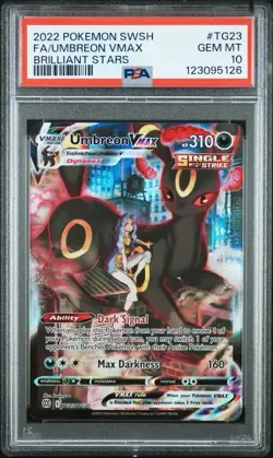 PSA 10 Umbreon VMAX Full Art TG23/TG30 Brilliant Stars Pokemon 2022 - Image 1