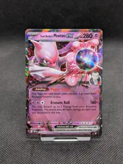 Team Rocket's Mewtwo EX 081/182 Double Rare Holo Pokemon Destined Rivals MINT! - Image 1