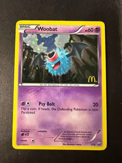 Pokemon - Woobat 7/12 - Black Star Promo McDonald's LP - Image 1