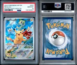 2023 POKEMON SVP EN-SV BLACK STAR PROMO #027 PIKACHU PALDEA EVOLVED ETB PSA 10 - Image 3