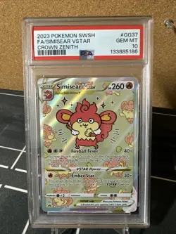Pokemon TCG Sinister VSTAR GG37 Crown Zenith Ultra Rare PSA 10 Gem Mint - Image 1