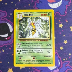 Pokemon TCG - Beedrill 17/102 - Rare Unlimited - Base Set Unlimited LP - Image 1