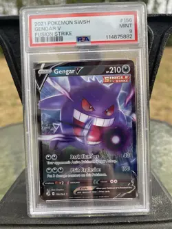 MINT Gengar V HOLO! PSA 9! 2021 Pokemon TCG Fusion Strike #156/264 - Image 1