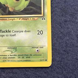 Pokemon TCG WoTC Caterpie 53/75 Neo Discovery Vintage Lightly Played LP+ - Image 5
