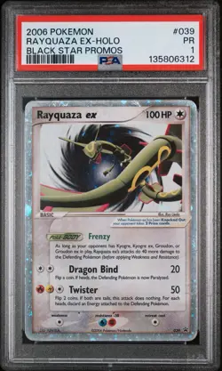 2006 POKEMON BLACK STAR PROMOS #039 RAYQUAZA EX-HOLO BLACK STAR PROMO PSA 1 - Image 1