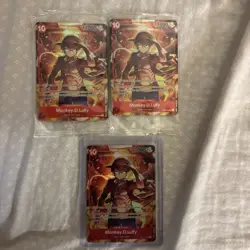 2x Sealed 1x Unsealed Monkey D Luffy One Piece TCG Card Promo Treasure Booster - Image 1