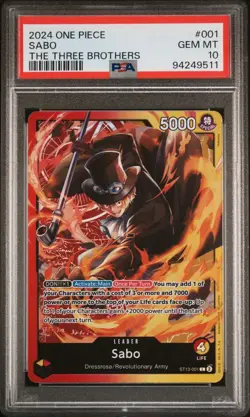One Piece The Three Brothers ST13-001 Sabo Portgas And Luffy PSA 10 Sequential - Image 2