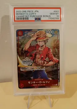 PSA 10 2022 One Piece Japanese Monkey D. Luffy Championship Promo Bonus P-001 - Image 1