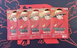 One Piece OP-13 CARRYING ON HIS WILL Sleeved Booster Packs Lot Of 5 NEW/SEALED - Image 1