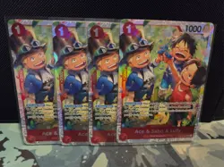 Ace Sabo Luffy SR OP13-007 Carrying on His Will One Piece English play set of 4 - Image 1
