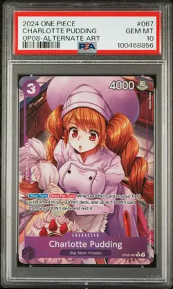 2024 ONE PIECE TWO LEGENDS OP08-067 CHARLOTTE PUDDING ALTERNATE ART PSA 10 - Image 1