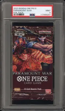 2023 BANDAI ONE PIECE PARAMOUNT WAR FOIL PACK FOIL PACK PSA 9 MINT - Image 1