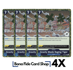 4x Gravity Blade Raging Tiger OP06-058 R Wings Of The Captain One Piece Playset - Image 1