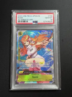 One Piece CCG Nami Special Alternate Art OP08-106 PSA 10 Two Legends - Image 1