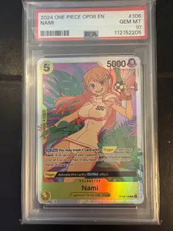 2024 One Piece ENGLISH NAMI OP08 106 SR Two Legends PSA 10 Gem Mint! - Image 1