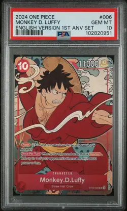 Monkey D. Luffy PSA 10 2024 One Piece English Version 1st Anniversary Set #006 - Image 1