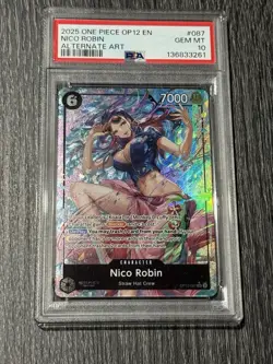 2025 ONE PIECE OP12-LEGACY OF THE MASTER ALTERNATE ART #087 NICO ROBIN PSA 10 - Image 1