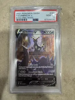 PSA 10 Umbreon V Alternate Art Evolving Skies 189/203 Alt Pokemon Card FA 2021 - Image 1