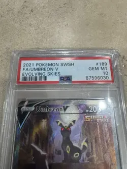PSA 10 Umbreon V Alternate Art Evolving Skies 189/203 Alt Pokemon Card FA 2021 - Image 3