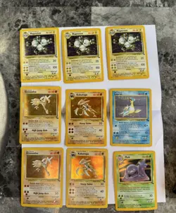 Vintage Pokemon Cards Rare Holo Lot of 9 WOTC 1999 Fossil - Image 1