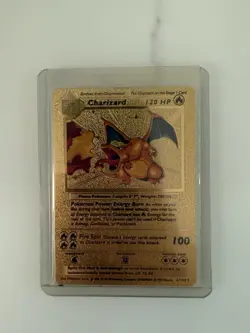 Charizard Gold Foil Pokemon Card 4/102 N/mint Fresh out of the box - Image 1
